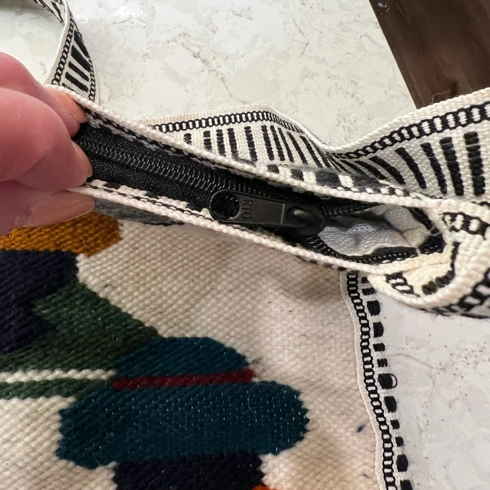Crossbody Bag Handmade Artisan Ecuador Wool Woven Multi Colored Purse Handbag